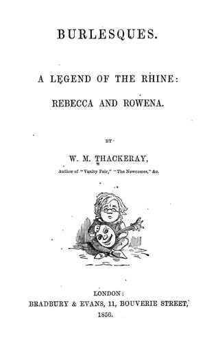 William Makepeace Thackeray: Burlesques (1856, Bradbury & Evans)