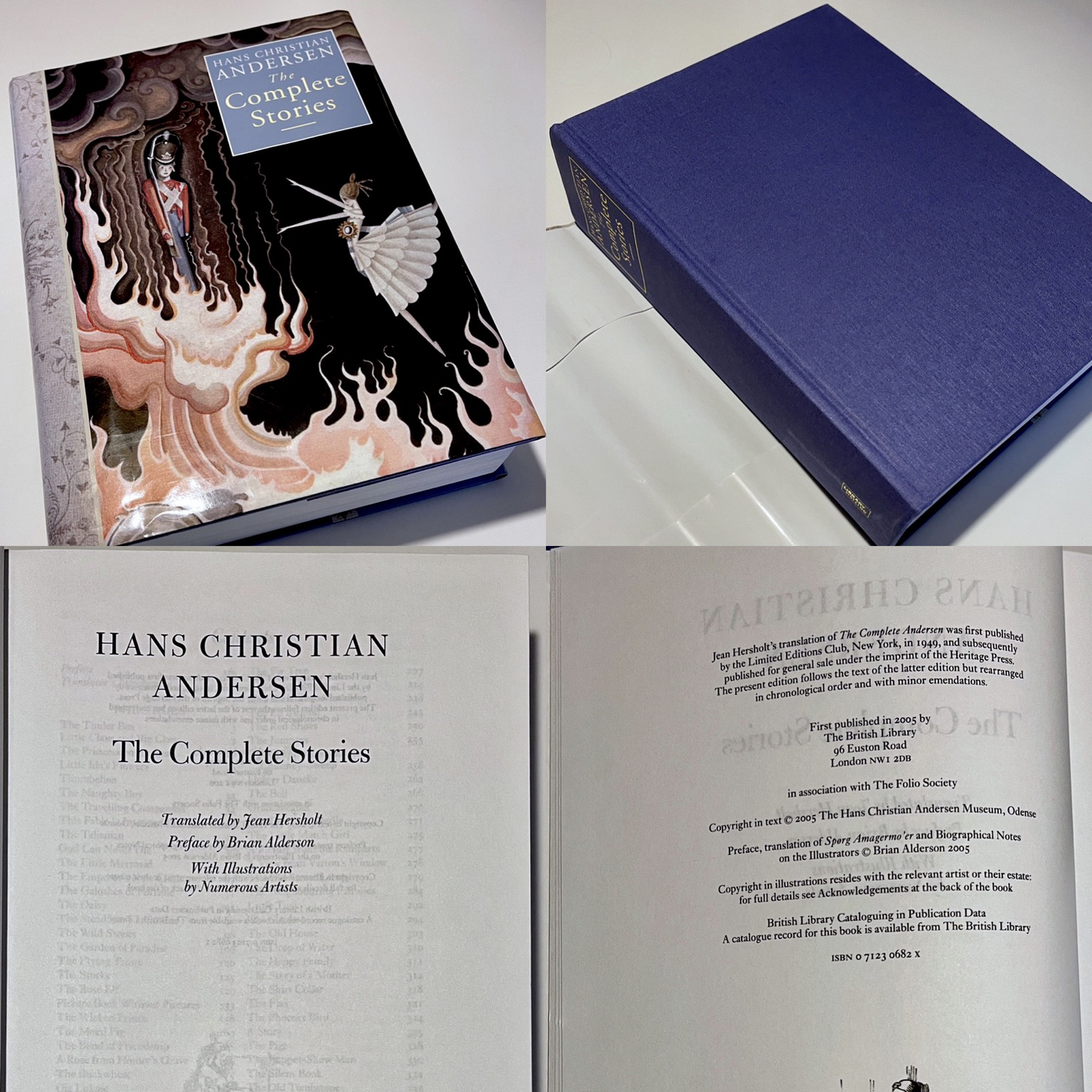 A montage of four photos of the book described in the toot. Dust jacket, lavender cloth-bound cover, title page, copyright page.