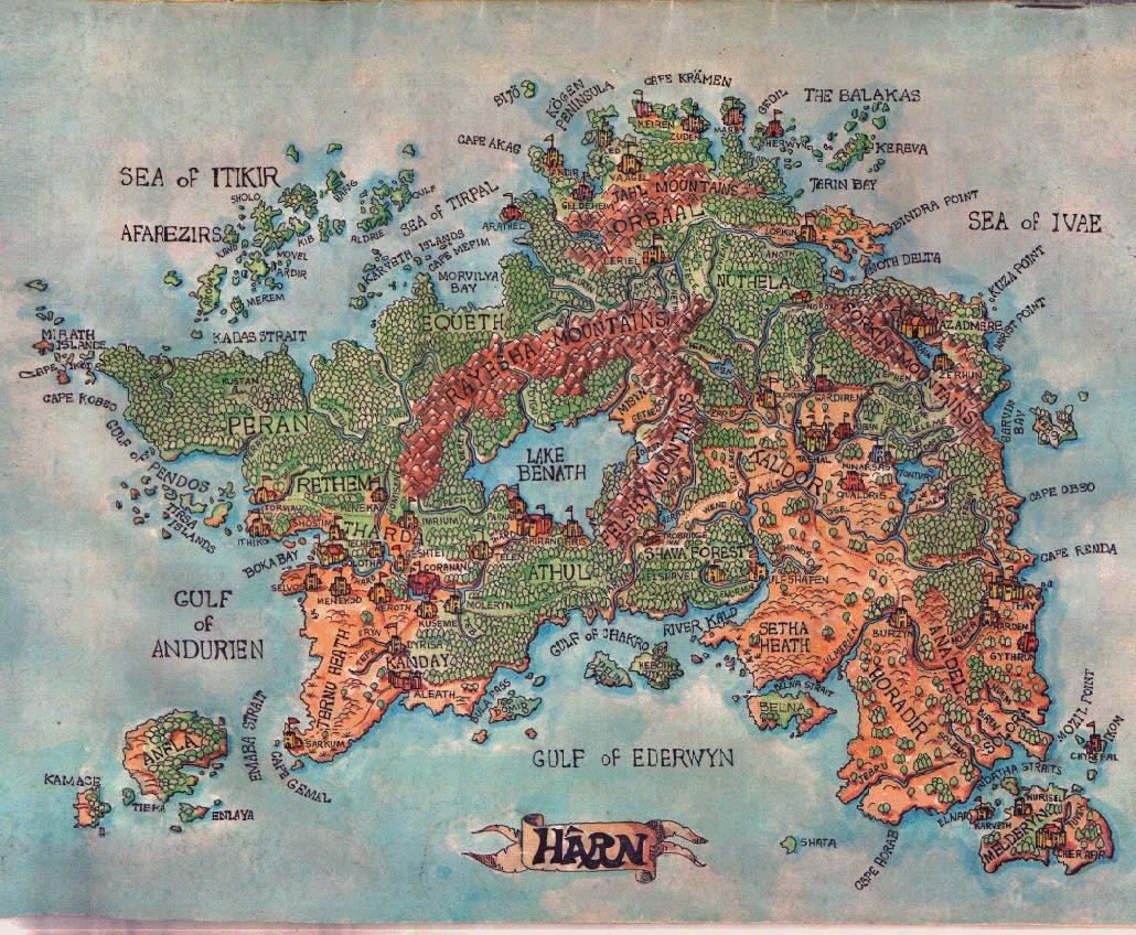 fantasy map (of the island of Harn)