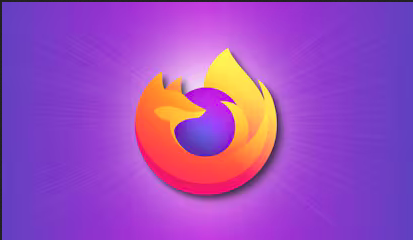 Mozilla Firefox logo on a purple sunburst background.