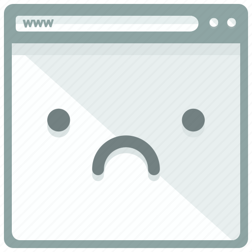 "Sad web browser" icon. No attribution/public domain. 