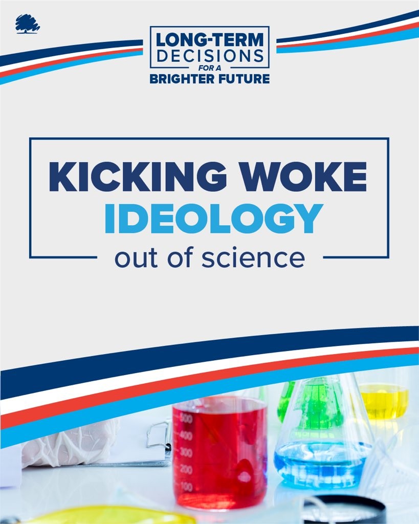 Conservative Party flyer: "Kicking Woke Ideology out of science"